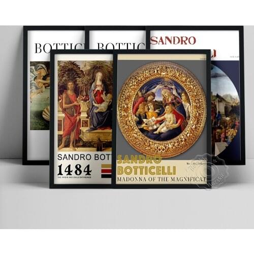 Sandro Botticelli Exhibition Poster, Primavera The Birth Of Venus Prints Art, Vintage Wall Decor, Botticelli Figure Oil Painting