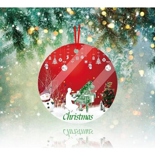 Christmas Decor Wooden Round Signs Wall Plaque for Christmas Tree Ornament 2022 New Years Xmas Tree Decoration Navidad Gift