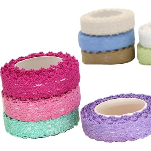 DIY Self Adhesive Lace Washi Tape Trim Ribbon Cotton Fabric Tape Decoration Wrapping Craft