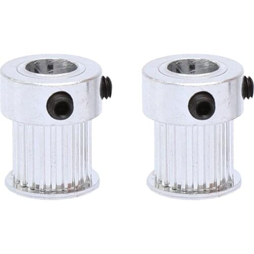 2 pcs Pulley MXL-20T Bore Size 4/5/6/6.35/8 mm, Belt Pulley Slot Width 11mm, Match with Width 10mm MXL-Timing Belt For 3D