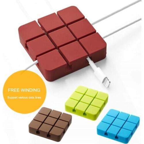 Cable Winder Silicone Cable Organizer Fixed Line Clip Multi-Function Cable Protector Line Storage Holder For Phone