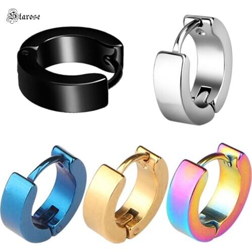 Starose 2pcs Rock Round Rose Gold Color Helix Piercing Daith Earrings Nose Ring Daith Tragus Piercing Ear Piercing Buckle Unisex