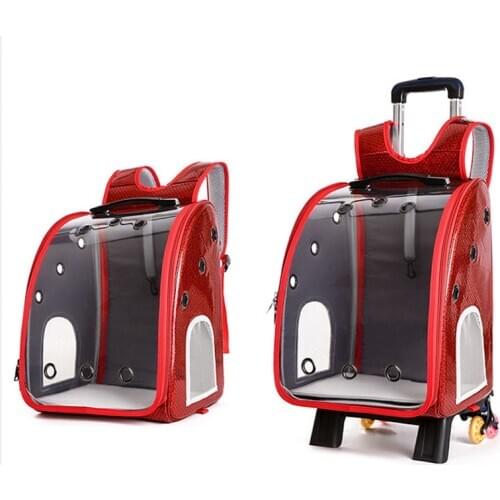 The capsule bag carrying pet pet packaging Dog Cat Carrying Backpack Pet Travel Carrier with Double Wheels