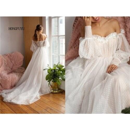 Wedding dress Long Sleeve Off the Shoulder Princess Dress 2021 Tulle Formal Evening Party Dressesrobe de soirée de mariage