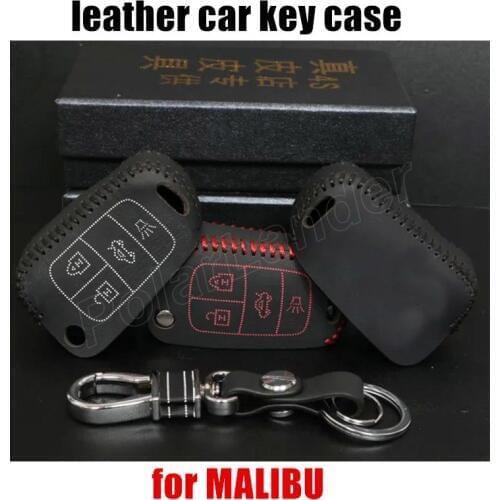 Only Red factoty price car key case fit for CHEVROLET MALIBU car key case sewing Hand car styling genuine quality leather