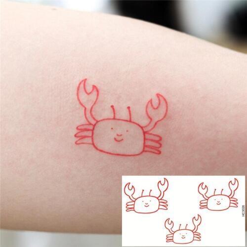 Nu-TATY Waterproof Temporary Tattoo Sticker 25 set Ins style Cute girl series small pattern cartoon cute crab