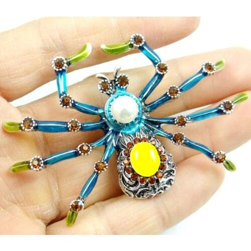 High Quality spider Brooches Men Women Suits Dress Hat Collar Brooch Pins Scarf Buckle Party Weddings Banquet Brooch Gifts W23