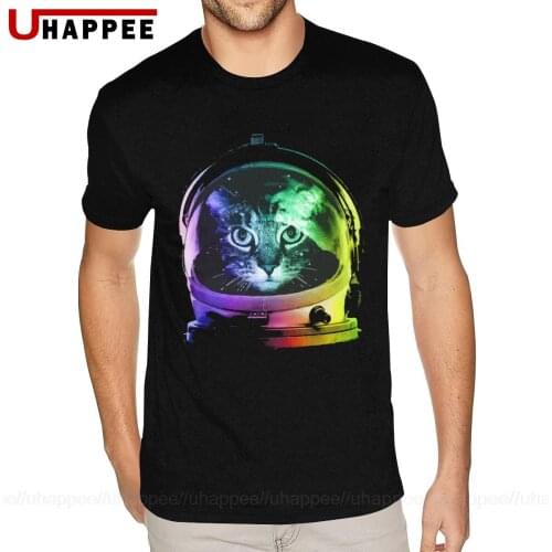 High Quality Astronaut Space Cat T Shirts Men Cool Fashion Short Sleeve Couple Shirts Matching Sale Price Official Apparel