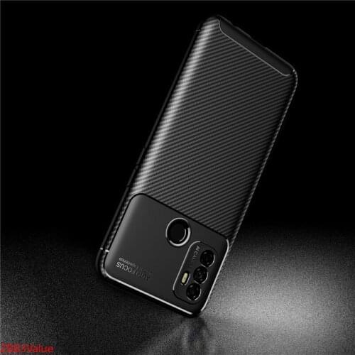 For OPPO A53 A32 A33 A53S Case Carbon Fiber Shockproof Phone Case for OPPO A52 A72 A92 Silicone bumper Back Cover