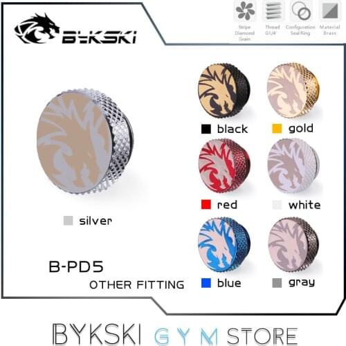 Bykski Water Cooling Stop Plug Fitting, Hand-tighten G1/4'' Frost Dragon Series Flat End Cap, 7 Colors, B-PD5
