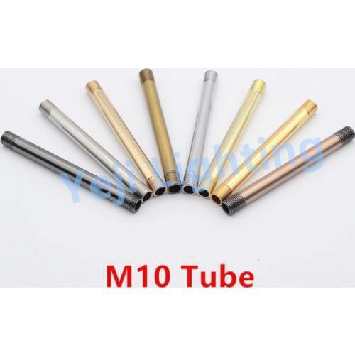 Iron plating hollow tube Lamp fitting Lamp tooth tube M10 thread pipe connection tube Lamp base adapter connector tube led light
