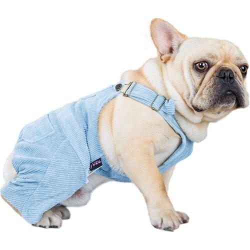 French Bulldog Clothes Corduroy Jumpsuit Overalls Pug Clothing Poodle Schnauzer Corgi Costume Pet Dog Outfit Apparel Dropship