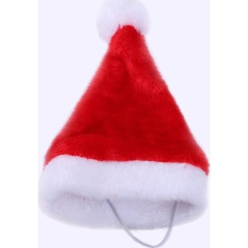 1pc Winter Pet Dog Red Christmas Hats Warm Puppy Cat Santa Claus Hat with Ball Plush Cloth Headwear for Puppy Xmas Supplies