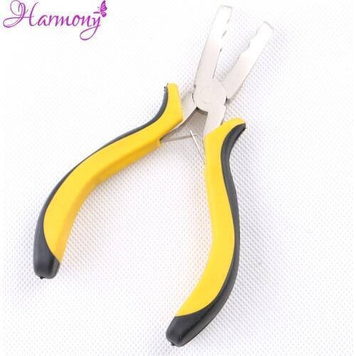10pcs Black Yellow color With 2 Holes Hair Extensions Pliers B type rebond pliers tools for hair extensions use