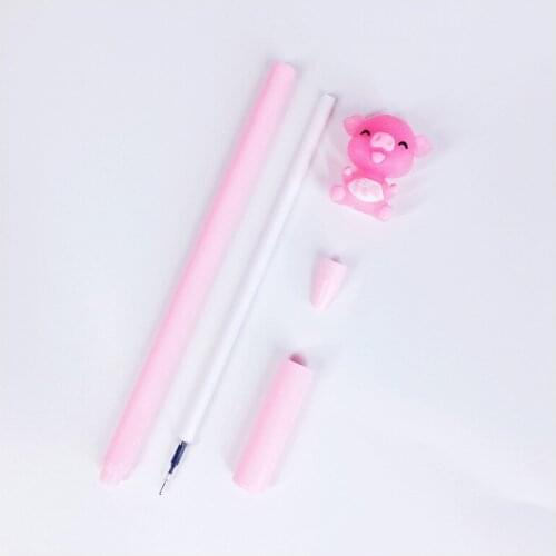 24 Pcs Creative Cute Soft Cute Pig Student Gel Pen Cute Student Writing Office Stationery Pen Wholesale Kawaii School Supplies