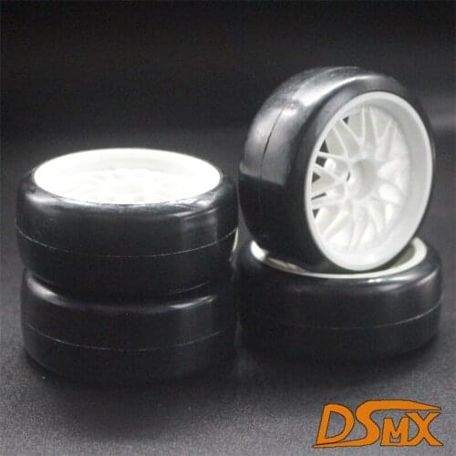 4Pcs RC 1:10 Drift Car Plastic Wheel Rim &Tyre tires For HSP 94123/D4/D3