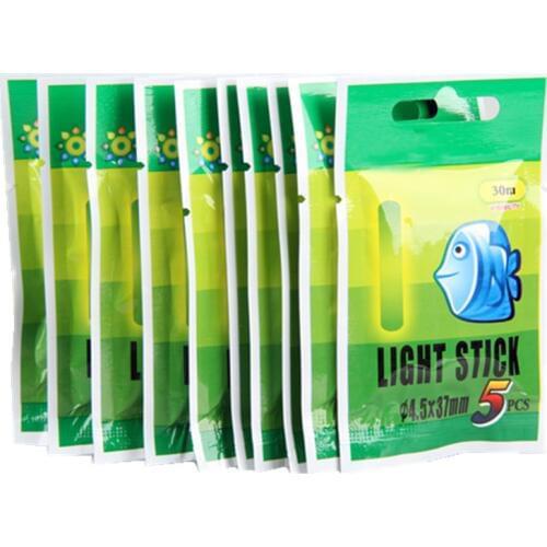 50Pcs Fishing Float Fluorescent Lightstick Light Night Float Rod Glow in Dark Stick Pesca Iscas Fishing Accessories 25mm 37mm
