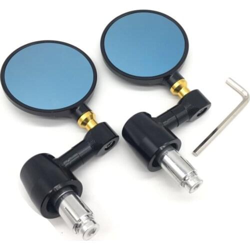7/8" 22MM Full CNC Motorcycle Handlebar Bar End Rearview Rear View Side Mirrors Universal Motorcycle Bar End Mirror