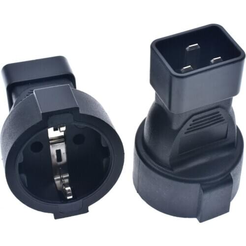 Power Plug Adapter IEC C20 Plug to Schuko CEE7/7 Female Power Adapter Female PDU UPS IEC320 EU Plug Adapter Socket