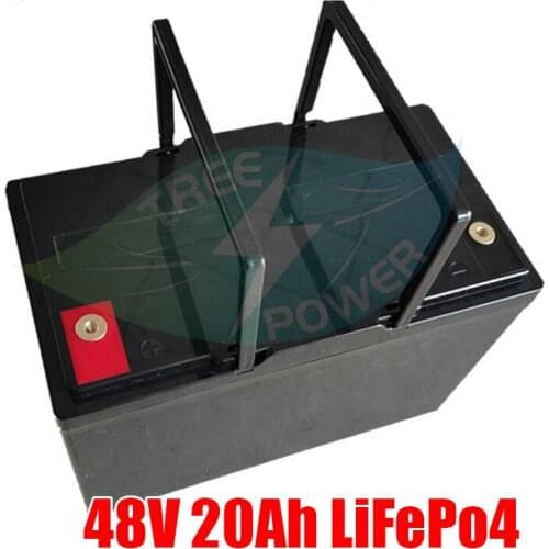 Lifepo4 48V 20AH battery 52v 16s LFP cells Lifepo4 upgrade for EV motor rv 1000w 2000w bike power ebike scooter + 3A charger