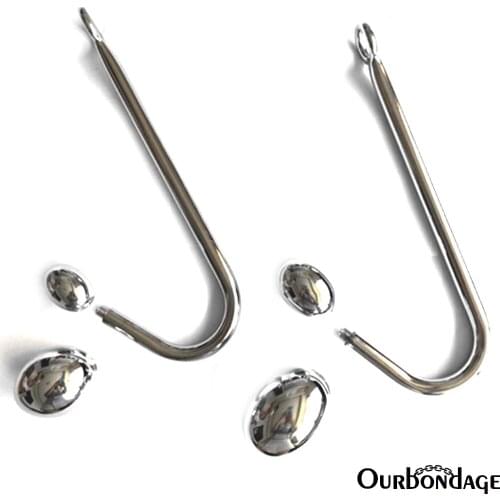 Ourbondage 4 Size Alloy Anal Plug Butt Plug with Stainless Steel Hook For Men Women Prostate Massage Adult Sex Toys