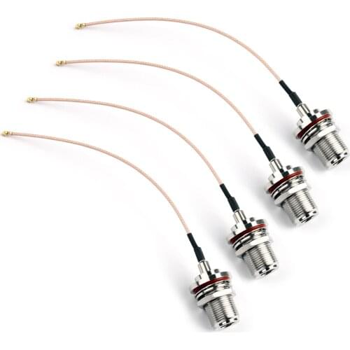 Artudatech 4Pcs RG178 Pigtail Cable N Female Bulkhead O-Ring to U.FL/IPX Adapter 15cm Connector Parts