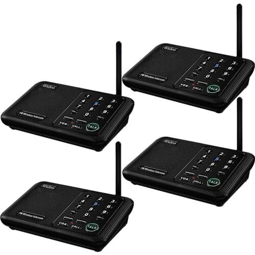 Wuloo 10 Channel Wireless Intercom System for Home House Business Offices 1 Mile Long Range Room to Room Communicate