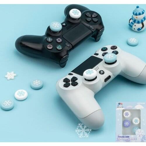 Snowflake Snow Thumb Stick Grip Cap Joystick Cover For Sony Playstation Dualshock 4/3 PS4/PS3/Xbox 360/NS Switch Pro Controller