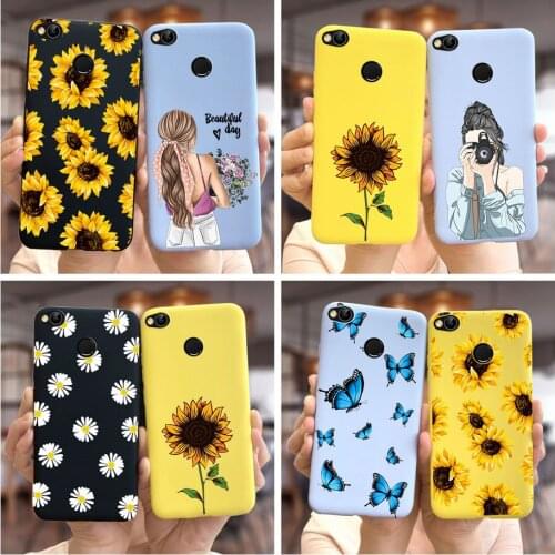 For Xiaomi Redmi 4A 5A 4X 6 6A Case Soft Silicone Cute Sunflowers Cover For Xiaomi Redmi 4X 4A 5A 6 6A Phone Cases Coque Bumper