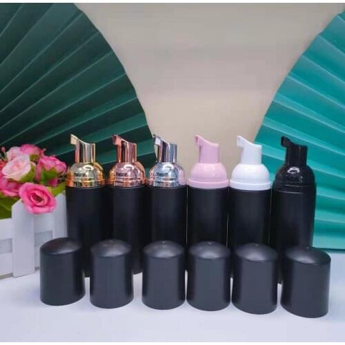 10pcs/lot 60ml Black Plastic Foamer Pump Bottle Empty Face Lashes Cleanser Cosmetic Bottle Soap Dispenser Foam bottle wholesale