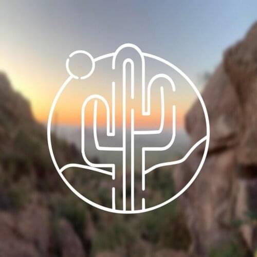 Black/Sliver Cactus Sunset Car Sticker Small/Big Size Adventure Theme Removable Waterproof Window Body Decal CL850