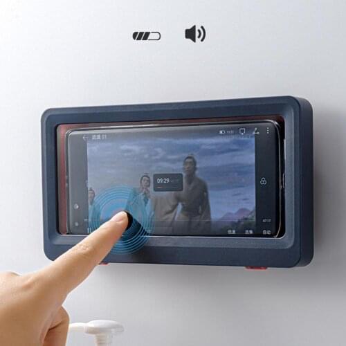Bathroom Toilet Mobile Phone Holder Box Wall Mounted Soap Bracket Phone Storage Case Waterproof Shower Watching Holder