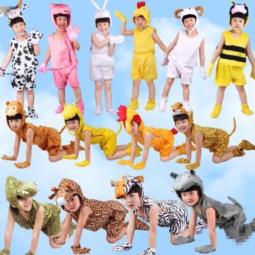 Children Boy Girl Animal Cosplay Bee Rabbit Fox Milk Stage Performance Costumes Masquerade Party Decor Purim Christmas