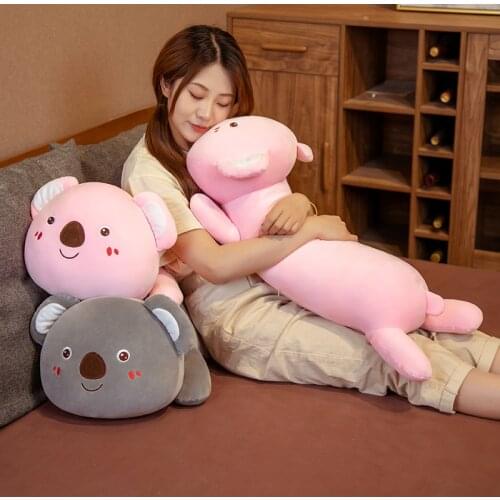 80/100CM Lovely Koala Pillow Plush Toys Grey & Pink Cartoon Animal Koala Bear Toy Stuffed Soft Sleeping Cushion for Girls Kids