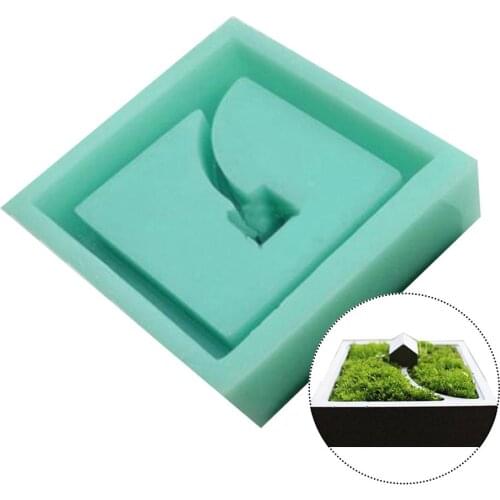 DIY Handmade Cement Succulent Silicone Molds Concrete Moss 3D Mini House Shape Muti-meat Flower Planter Mould Desktop Decoration