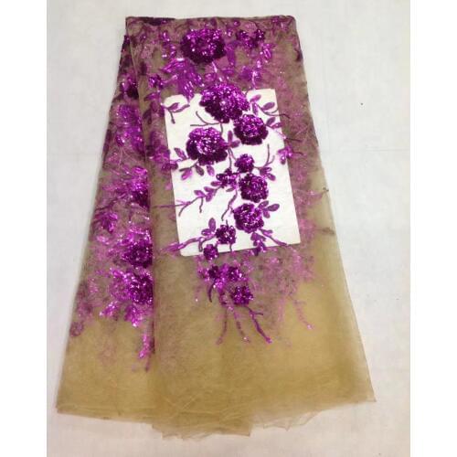 French Net Lace Fabric 2020 Latest african guipure lace fabric with embroidery mesh tulle blue cord Sequins lace fabric JL12263
