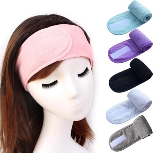 Cosmetic Wrap Tiara Turban Face Wash Adjustable Yoga Headbands Makeup SPA Bath Accessories Hairband Toweling Salon W V7V3
