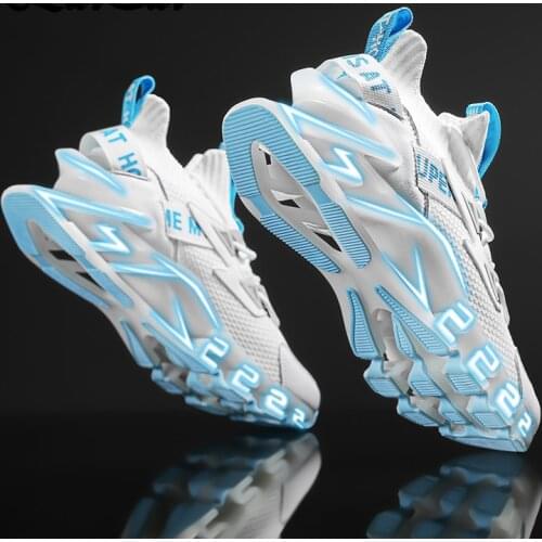 LaiCai New Arrival Men Blade Sports Running Shoes Man Shock Absorption Comfortable Athletic Training Shoes Male White Sneakers