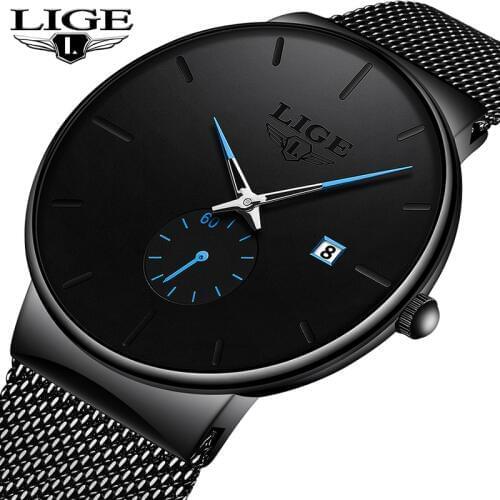 LIGE Men Watch Reloj Hombre 2021 Mens Watches Top Brand Luxury Quartz Watch Big Dial Sport Waterproof Relogio Masculino Saat+Box