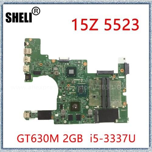 SHELI For Dell Inspiron 15Z 5523 Laptop Motherboard 11307-1 DMB50 With I5-3337U CPU GT630M 2GB GPU CN-0NJF5X 0NJF5X Mainboard