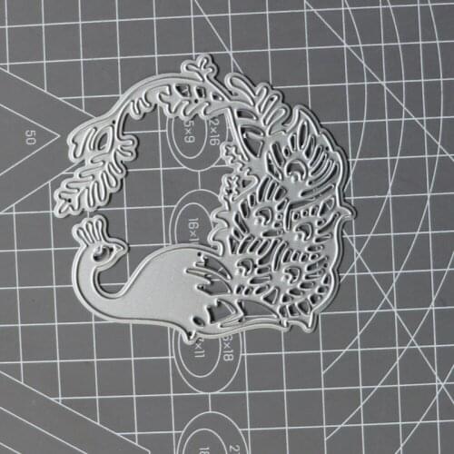 Metal Cutting Dies Animal Peacock Border Knife Blade Die Mold Stencils for Craft Scrapbook Greeting Card Making Decor Template