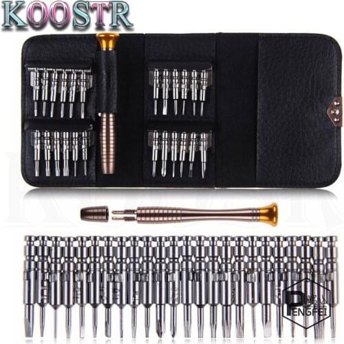 25 in 1 Multifunction Screwdriver Combination Leather Package Phone Notebook Glasses Disassemble Repair Tools