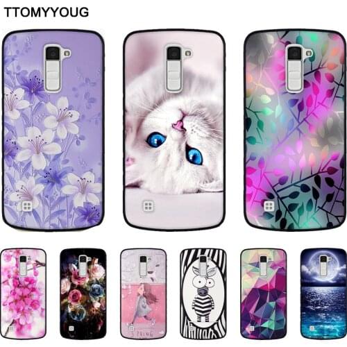 Black TPU Case For LG K10 K420N K430DS Soft Silicone Cover For lg k10 k420n k430ds Printing Painted Back Phone Cases Shells Bags
