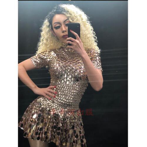 New Nightclub Modern Dance Dresses Bar Girl Dj Ds Sequined Dress Adult Dancer Singer Stage Costume Women Sexy One-piece Dress