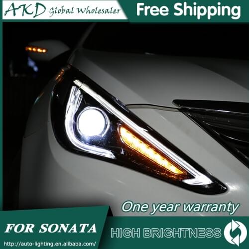 Headlights For Car Hyundai Sonata 8 2011-2016 DRL Day Running Light Head Lamp LED Bi Xenon Bulb Fog Lights Tuning Car Accessory