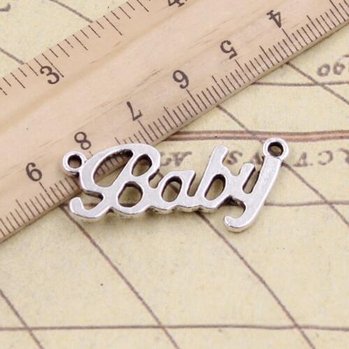 10pcs Charms Baby Connector 38x17mm Tibetan Silver Color Pendants Antique Jewelry Making DIY Handmade Craft