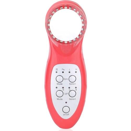 Portable Ultrasonic Facial Deep Cleaning Acne Wrinkle Removal Skin Treatment LED Photon Therapy Lightening Device
