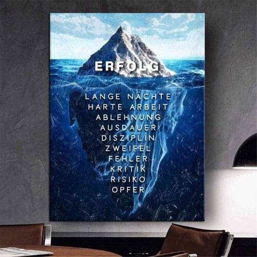 Inspirational Quote Poster Prints Iceberg Blue Sea Canvas Painting Wall Art Picture Artwork For Living Room Home Decoration