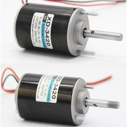 12V/24V DC Permanent Magnet High Speed Motor Forward and Reverse Speed Regulating Motor 30W Pure Copper Coil Adjustable Motor