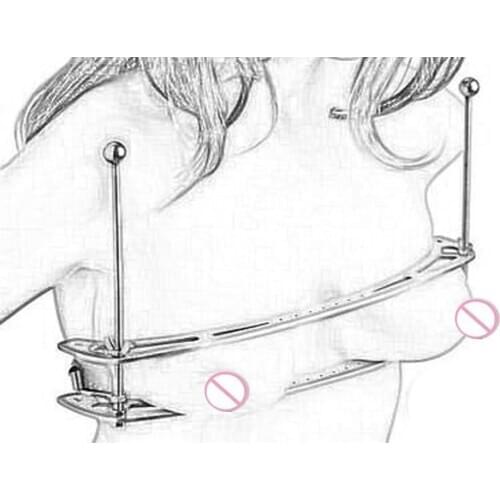 Breast Bondage Stainless Steel Breast Torture Restraint Squeeze Adjustable Body Clamp Adult Game SM Sex Machine Shackles Sex Toy